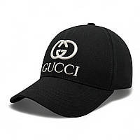 Кепка Gucci | Бейсболка (Гуччи) черная c белым лого | M (54-58) L (59-62) 59-62