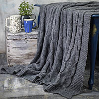 Плед вʼязаний VividZone РОМАНТИК 160*210 маренго