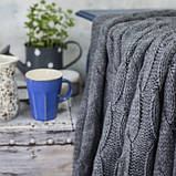 Плед вʼязаний VividZone РОМАНТИК 160*210 маренго, фото 2