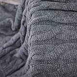 Плед вʼязаний VividZone РОМАНТИК 160*210 маренго, фото 3