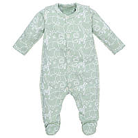 Детский человечек-комбинезон для новорожденных интерлок Сафари Татошка рост 50 см (с рождения) Зеленый