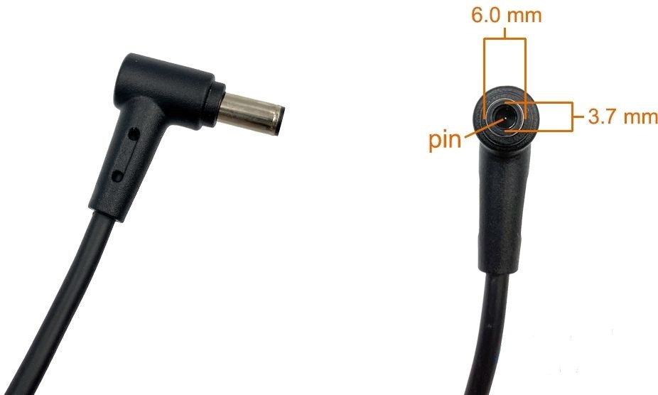 Кабель DC з роз'ємом 6,0*3,7 1,8m для зарядного пристрою Asus 90W 120W 180W, фото 1