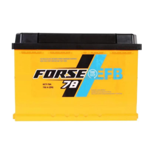 Акумулятор автомобільний FORCE RACING EFB 78 Ah (R+) (750А), фото 1