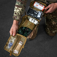 Похідна військова аптечка, оперативна медична допомога в підсумку із системою кріплення Molle, турнікет Dnipr
