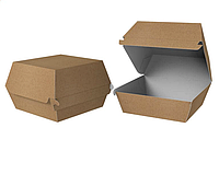 Упаковка для бургерів "Максі" Крафт клеєна. Картонна коробка для бургера. 75 шт. / упаковка
