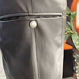 Штани жіночі екошкіра джогери 48 чорні, фото 8