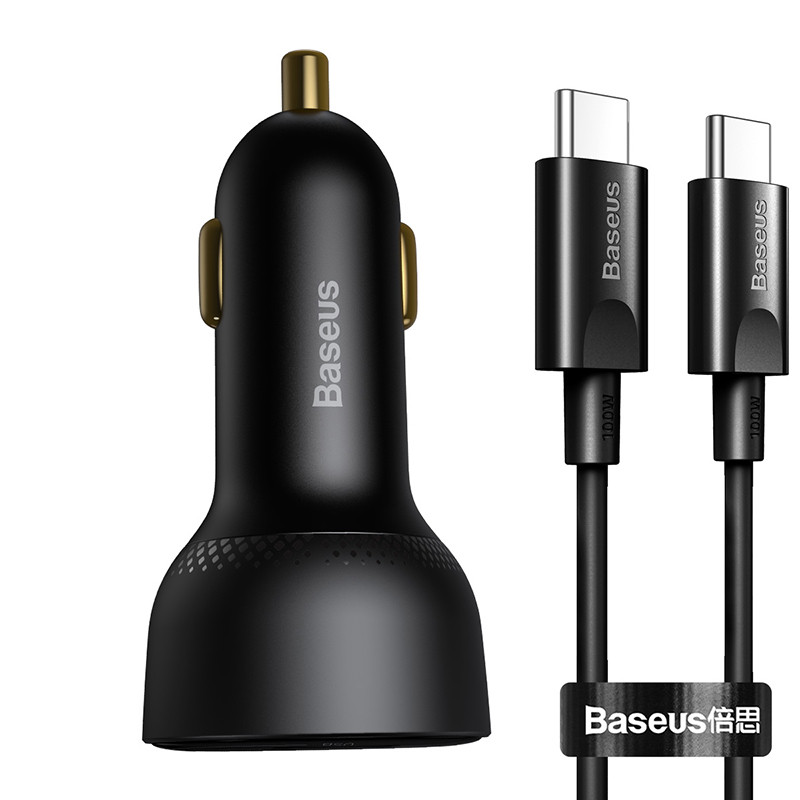 Автомобільний зарядний пристрій Baseus Superme Digital Display QC 4.0+PD3.0 PPS 100 W з кабелем Black (CCZX-100CS)
