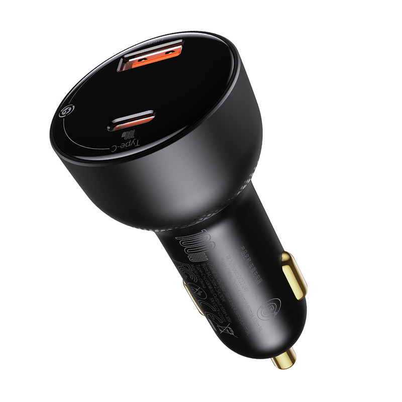 Автомобільний зарядний пристрій Baseus Superme Digital Display 100 W PPS USB-C+A Black (CCZX-01)
