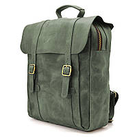 Сумка рюкзак для ноутбука из лошадиной кожи TARWA RE-3420-3md зеленая
