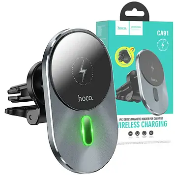 Автотримач з бездротовою зарядкою Hoco CA91 MagSafe Charger для iPhone | Qi Wireless 5W-7.5 W-10W-15W Max