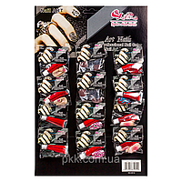 Накладні нігті кольорові з малюнком Nail Art 4012, упаковка 12 шт.