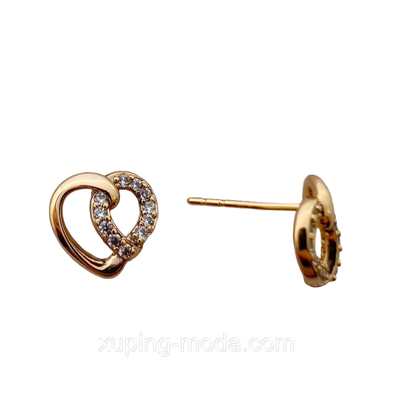Гарні сережки xuping. 10 мм 18к, фото 1
