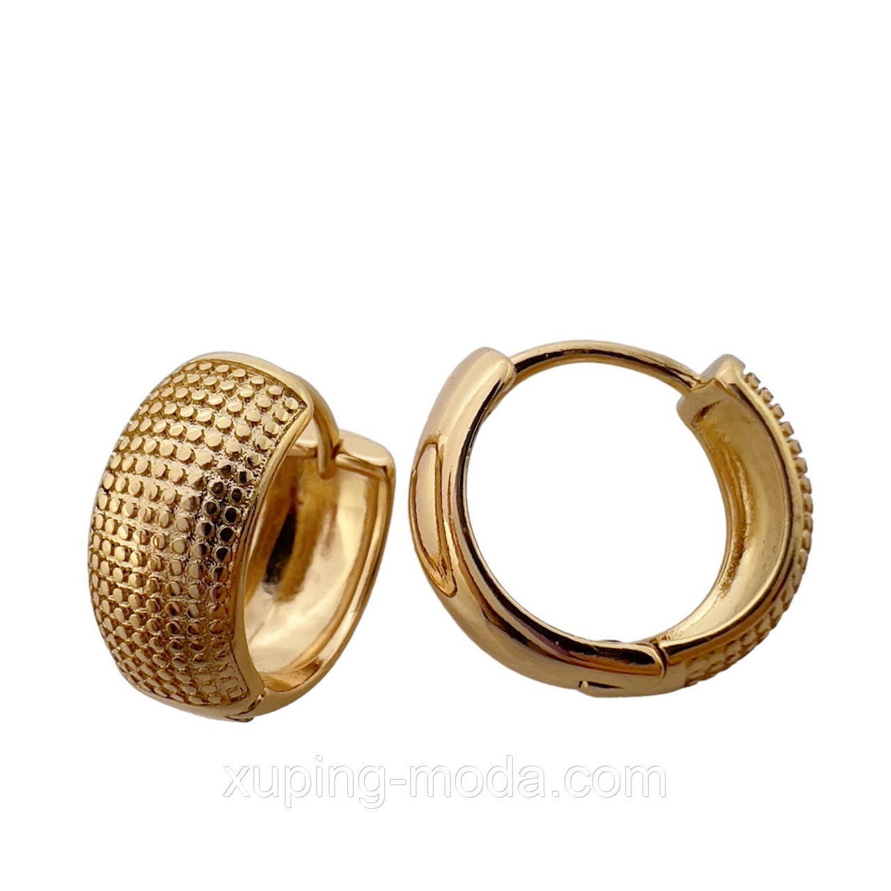 Гарні сережки xuping. 15х6 мм. 18 к, фото 1