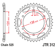 Мотозірка задня  JTR2014.47 Triumph Daytona 675,Triumph  Tiger,Triumph Bonneville