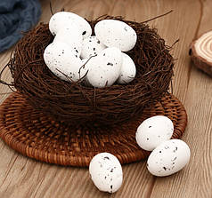 Яйця перепелині 3 см, пінопласт, білі (6 шт)