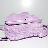 Рюкзак для дівчинки хутряний зайка, фото 4