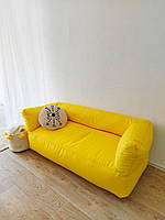 Безкаркасний диван L, диван два кольори, безкаркасні меблі, пуф, крісло, крісло-мішок, пуф, наповнювач