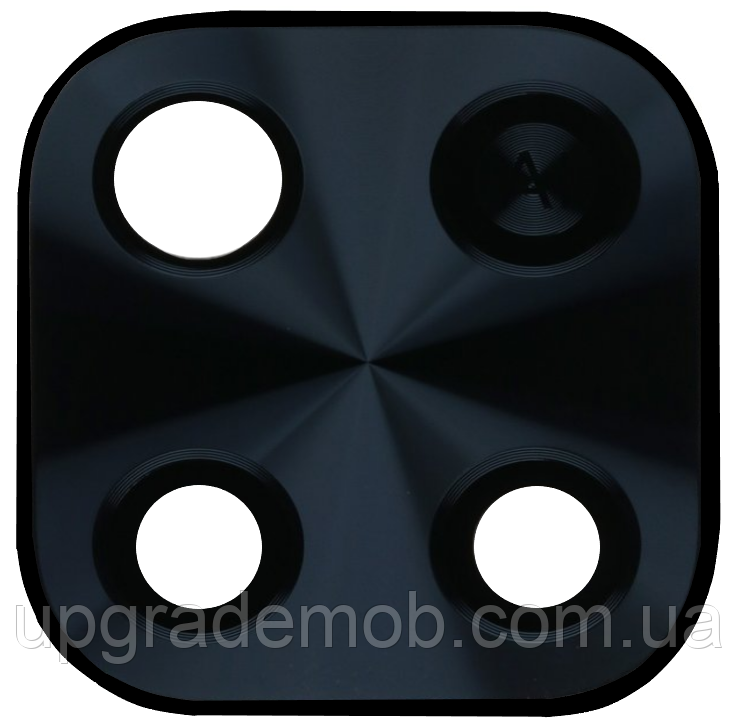 Скло камери Xiaomi Redmi 10C/Poco C40 з рамкою чорного кольору, фото 1