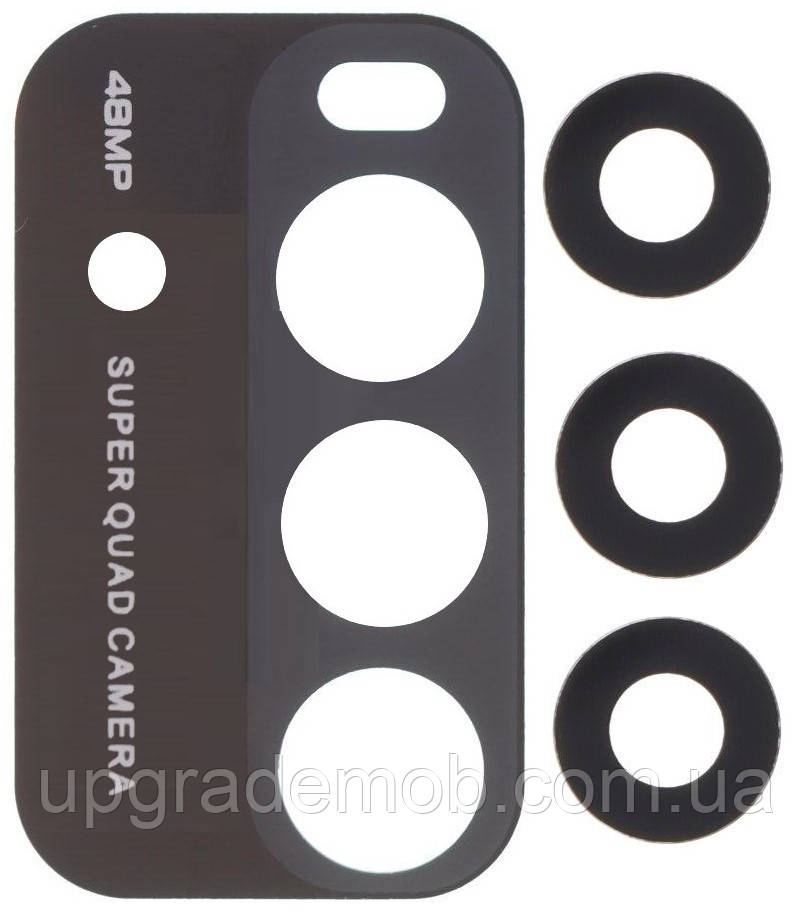 Скло камери Xiaomi Redmi 9T без рамки чорне Carbon Gray комплект 4, фото 1