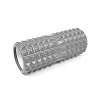 Массажный ролик для спины и тела шипованный мфр Foam Roller Grid 33х13 см Серый