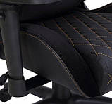 Крісло ігрове ARMOR S Royal, дихаюча екошкіра, сталевий каркас, текстура замші, чорний, фото 6