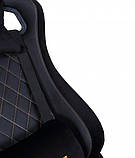 Крісло ігрове ARMOR S Royal, дихаюча екошкіра, сталевий каркас, текстура замші, чорний, фото 7