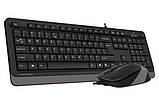 A4Tech Fstyler F1010, комплект дротовий клавіатура з мишою, USB, чорний+сірий колір, фото 3