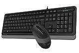 A4Tech Fstyler F1010, комплект дротовий клавіатура з мишою, USB, чорний+сірий колір, фото 4