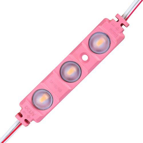 Світлодіодний модуль SMD5630, 1,5W PINK, 12В, IP65 рожевий з лінзою полусфера