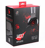 Навушники ігрові Bloody J437  з мікрофоном, колір чорний, підсвічування, фото 4
