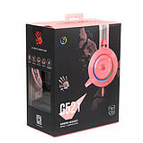 Гарнітура ігрова Bloody G521 (Pink) з мікрофоном, Hi Fi, 7.1 віртуальний звук, підсвічування 7 кольорів, USB рожеві, фото 6