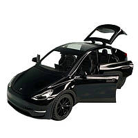 Машинка Tesla Model Y игрушка моделька металлическая коллекционная 15 см Черный (60455)