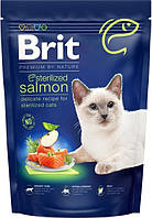 Brit Premium by Nature Cat Sterilized с лососем сухой корм для стерилизованных котов 800 г
