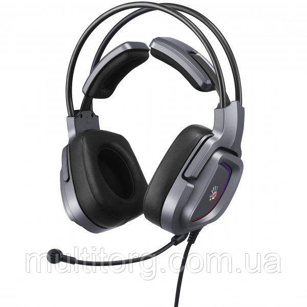 Гарнітура ігрова Bloody G575 (Grey) з мікрофоном, Hi Fi, 7.1 віртуальний звук, RGB підсвічування, USB