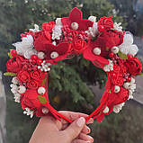 Вінок український Венок патриотический Ободок України червоний обруч для волосся 650 грн, фото 3