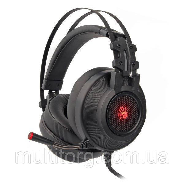 Гарнітура ігрова Bloody G525 (Black) з мікрофоном, 7.1 віртуальний звук, RGB, USB, чорна