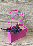 Сумочка для квітів рожева стьобана велика, фото 4