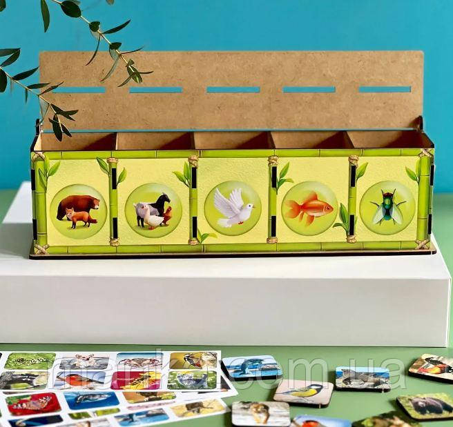 Дерев'яна розвиваюча гра сортер Види тварин комодик Дерев'яний сортер ПСФ110, фото 1