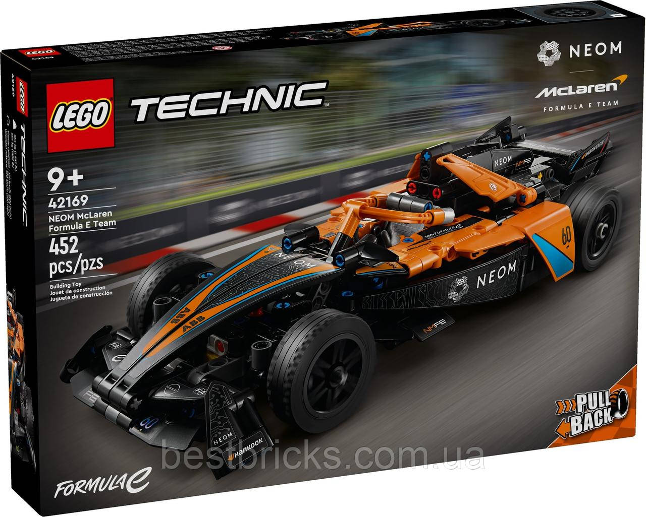 Конструктор Lego Technic Автомобіль для перегонів НЕОМ МакЛарен Формула E 42169, фото 1