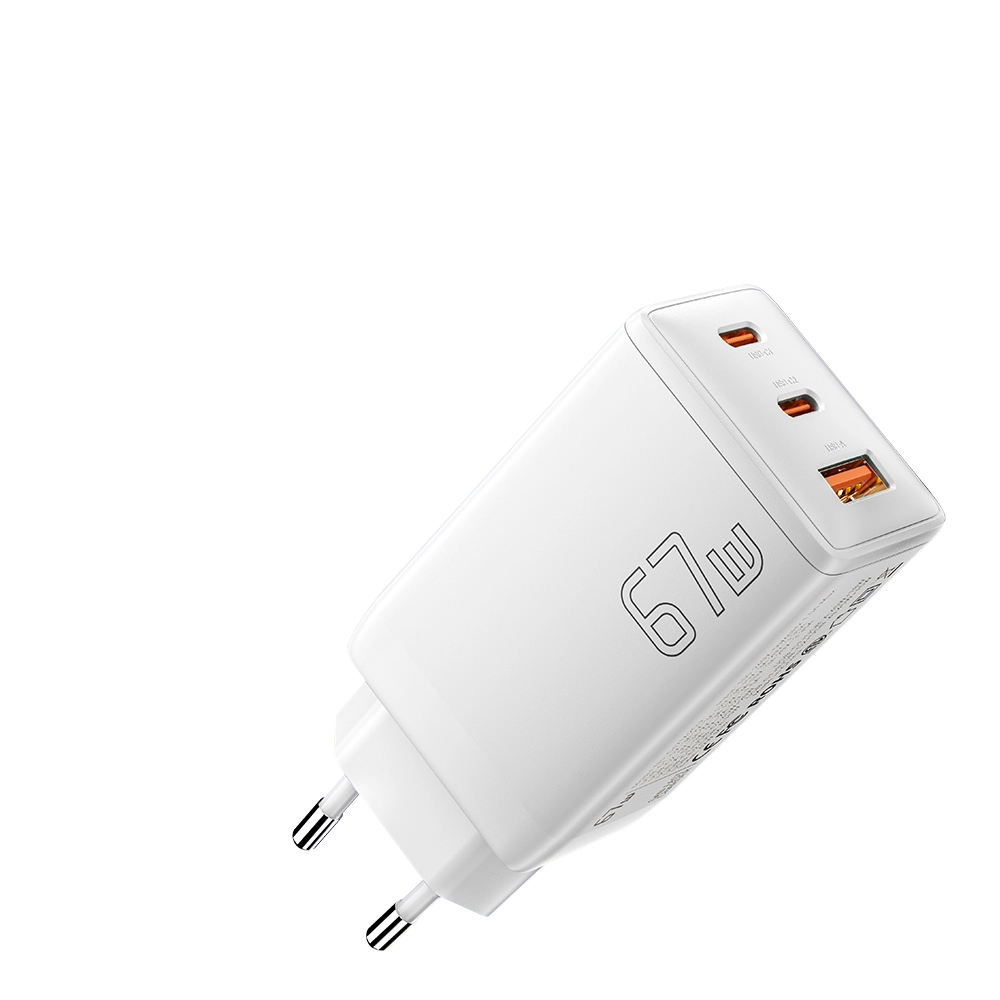 Зарядний мережевий пристрій Essager Type-C x2 + USB x1 67 W White (G671A2CU)