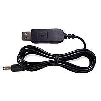 Кабель живлення з перетворювачем DC5-DC12V USB-5.5 1А 90см