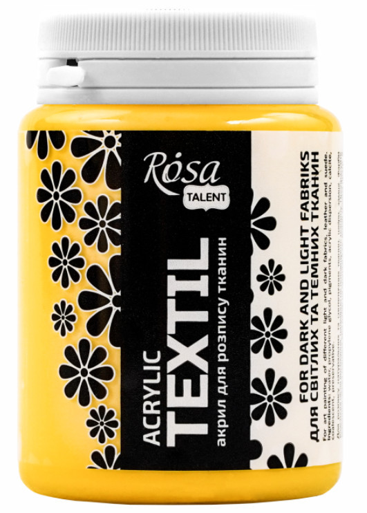 Фарба акрилова для тканин Rosa Talent Жовта світла 80мл