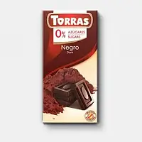Черный шоколад 52% какао, без сахара, Torras