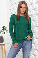 Зеленый вязаный свитер 160 размер универсальный 44-50