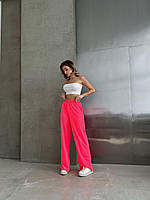 Жіночі стильні трендові дуже яскраві широкі спортивні штани кюлоти тканина двонитка S-M