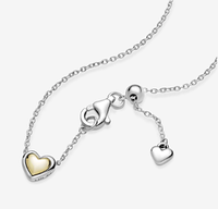 Серебряное ожерелье Pandora Пандора Золотое сердце