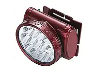 Аккумуляторный налобный фонарик на 13 LED и двумя режимами работы YAJA YJ-1898 Красный