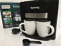 Кофеварка капельная Rainberg RB-613 для молотого кофе 0,3 л + 2 чашки 500 Вт Черный