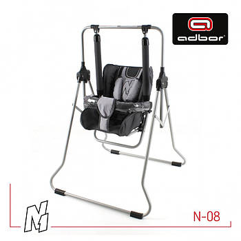 Дитяча гойдалка підлогова складана Adbor N1 графіт сіра 08 зі столиком м'яке сидіння 9020-N1-08