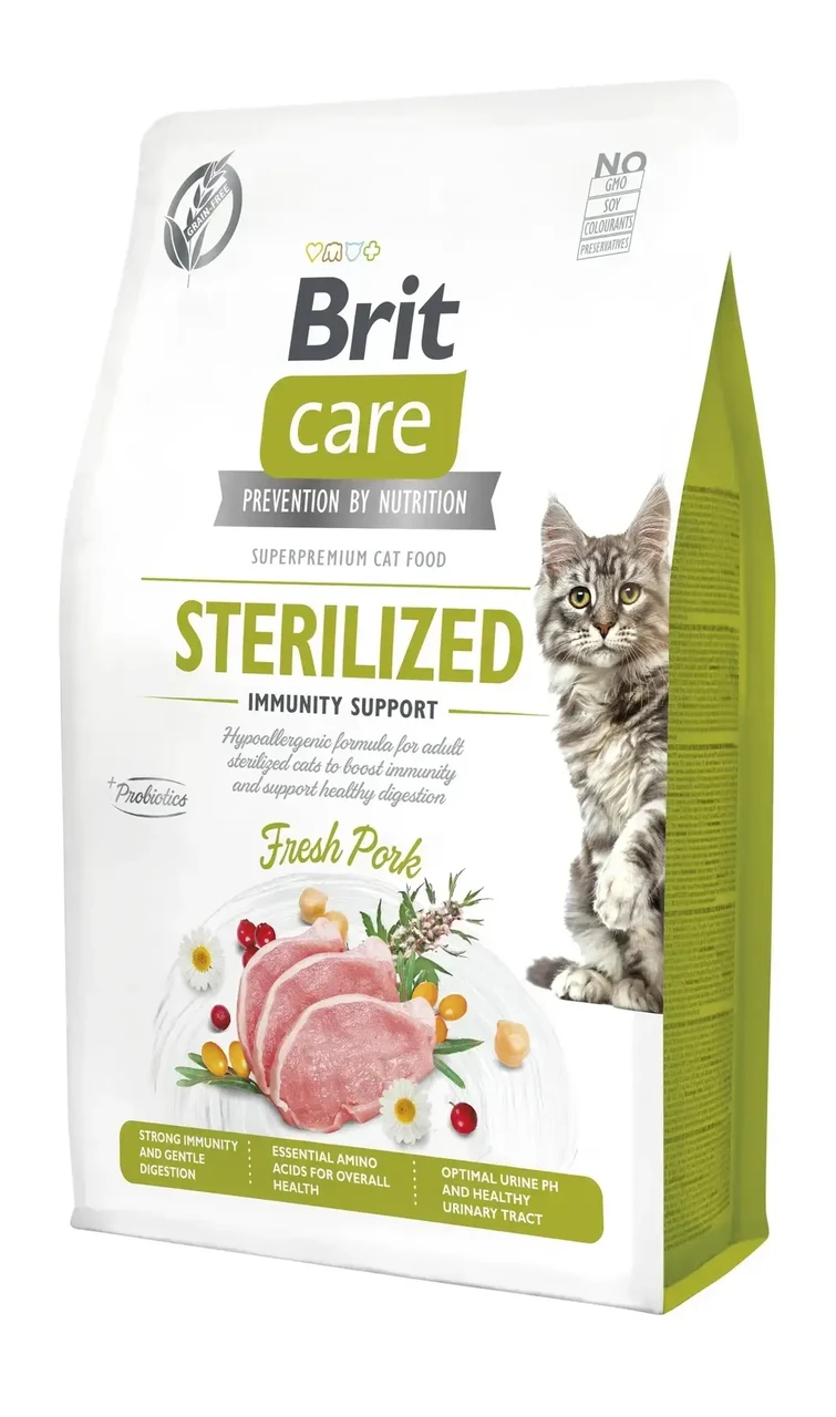 Сухий корм для котів Brit Care Cat Grain Free Sterilized Immunity Support 7 кг свинина
